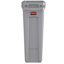 Rubbermaid Slim Jim Vented Rectangular Trash Can Waste Receptacle, 23 Gallons, Gray (FG354060GRAY)
