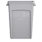 Rubbermaid Slim Jim Vented Rectangular Trash Can Waste Receptacle, 23 Gallons, Gray (FG354060GRAY)