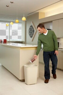 Rubbermaid Fire-Resistant Polyester Wastebasket Trash Can, 10 Gallons, Beige (FG130600BEIG)