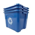 Rubbermaid Commercial Products Plastic Recycling Bin, 14 Gallon, Blue (FG571473BLUE)