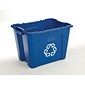 Rubbermaid Commercial Products Plastic Recycling Bin, 14 Gallon, Blue (FG571473BLUE)