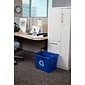 Rubbermaid Commercial Products Plastic Recycling Bin, 14 Gallon, Blue (FG571473BLUE)