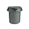 Rubbermaid Plastic Vented Brute Trash Can with no Lid, Gray, 20 gal. (FG262000GRAY)