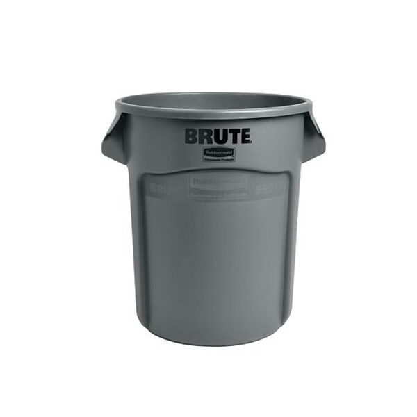 Rubbermaid Plastic Vented Brute Trash Can with no Lid, Gray, 20 gal. (FG262000GRAY)