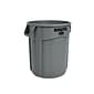 Rubbermaid Plastic Vented Brute Trash Can with no Lid, Gray, 20 gal. (FG262000GRAY)