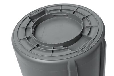 Rubbermaid Plastic Vented Brute Trash Can with no Lid, Gray, 20 gal. (FG262000GRAY)