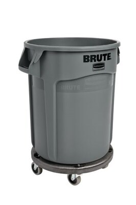 Rubbermaid Plastic Vented Brute Trash Can with no Lid, Gray, 20 gal. (FG262000GRAY)