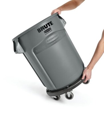 Rubbermaid Plastic Vented Brute Trash Can with no Lid, Gray, 20 gal. (FG262000GRAY)