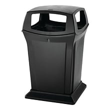 Rubbermaid Fire-Safe Ranger Outdoor Trash Can w/Lid, Black Resin, 45 Gal. (FG917388BLA)