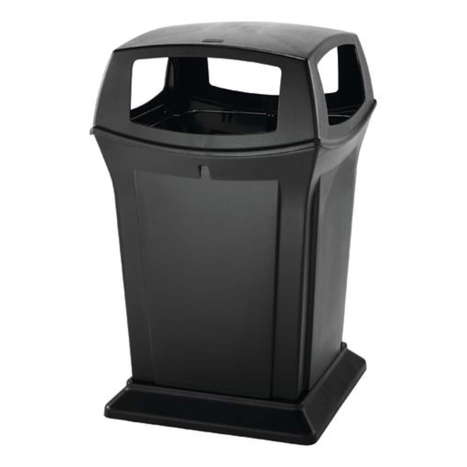 Rubbermaid Fire-Safe Ranger Outdoor Trash Can w/Lid, Black Resin, 45 Gal. (FG917388BLA)