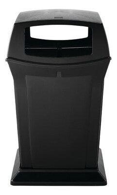 Rubbermaid Fire-Safe Ranger Outdoor Trash Can w/Lid, Black Resin, 45 Gal. (FG917388BLA)