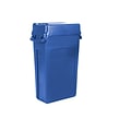 Rubbermaid Slim Jim Vented Recycling Container, 23 Gallons, Blue (FG354007BLUE)