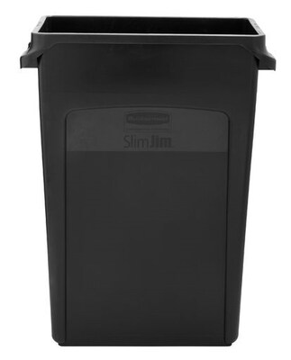 Rubbermaid Slim Jim Indoor Trash Can w/ No Lid, Black, 23 Gal. (FG354060BLA)