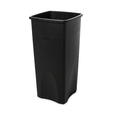 Rubbermaid Untouchable Plastic Square Wastebasket Trash Can, 23 Gallons, Black (FG356988BLA)