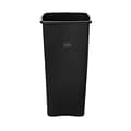 Rubbermaid Untouchable Plastic Square Wastebasket Trash Can, 23 Gallons, Black (FG356988BLA)