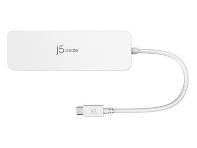 j5create Multi-Port Hub for USB-C Enabled Laptops, White (JCD373)