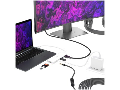 j5create Multi-Port Hub for USB-C Enabled Laptops, White (JCD373)