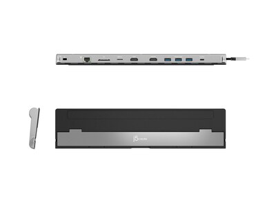 j5create Dual-Display Docking Station for USB-C Enabled Laptops, Black (JCD542)