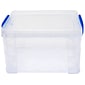 Advantus Super Stacker Lift Off Latch Lid Storage Box, Clear/Blue, Plastic (39230)