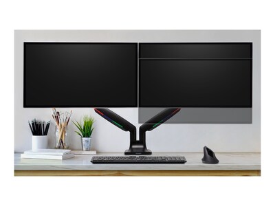 Kensington SmartFit One-Touch Adjustable Dual Monitor Arm, Up to 32", Black (K59601WW)