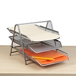 Mind Reader Front Loading Letter Tray, Letter Size, Silver Wire Mesh (3TPAPER-SIL)
