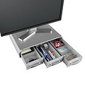 Mind Reader Perch PC, Laptop, IMAC Monitor Stand and Desk Organizer, Silver (MONSTA3D-SIL)