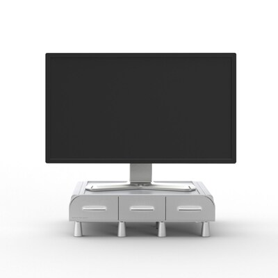 Mind Reader Perch PC, Laptop, IMAC Monitor Stand and Desk Organizer, Silver (MONSTA3D-SIL)