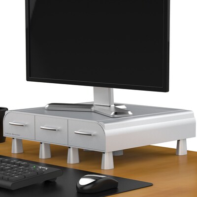 Mind Reader Perch PC, Laptop, IMAC Monitor Stand and Desk Organizer, Silver (MONSTA3D-SIL)