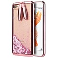 Rose Gold Sparkling Waterfall Bunny Ear Stand Case for iphone 7