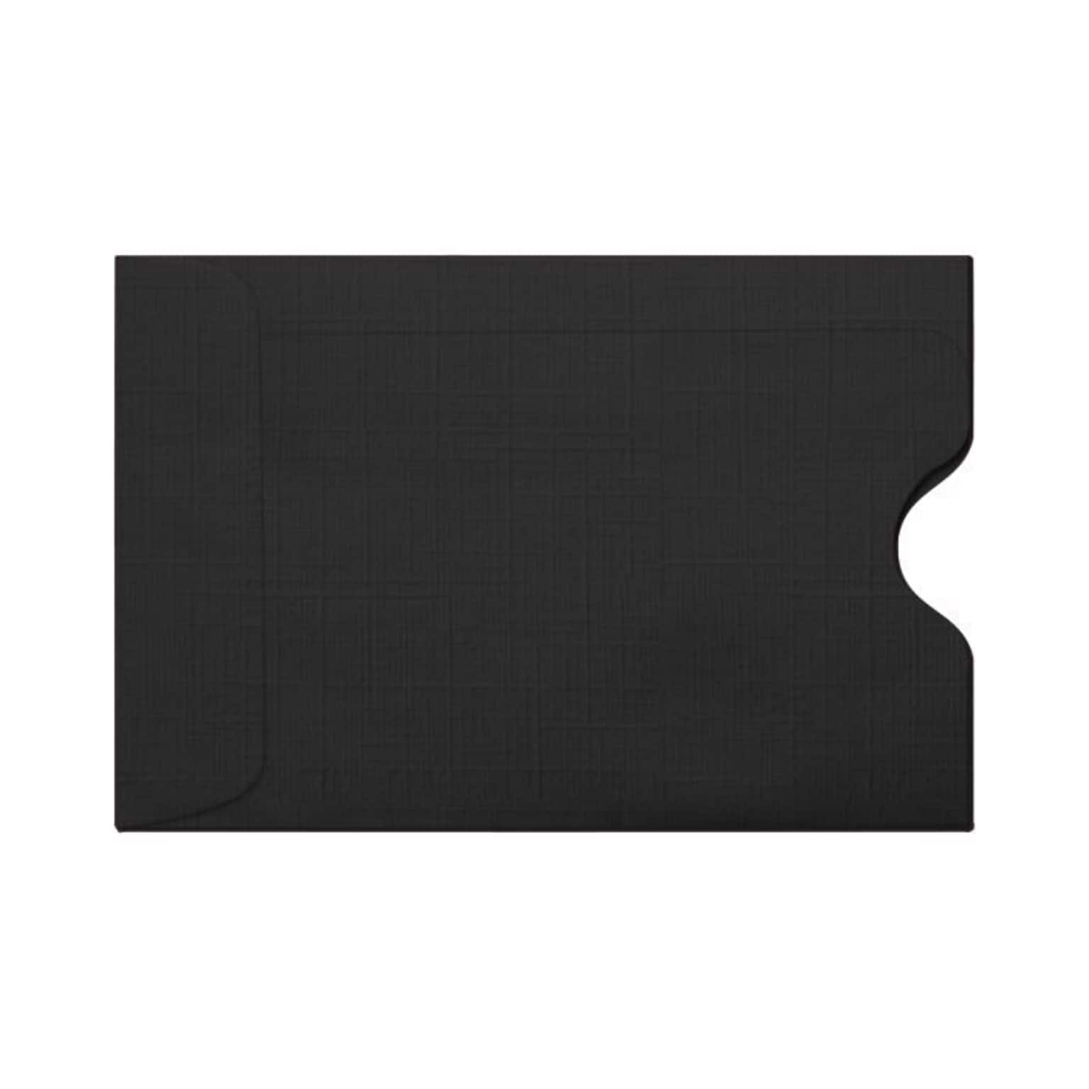 LUX Credit Card Sleeves (2 3/8 x 3 1/2) 250/Pack, Black Linen (1801-BLI-250)