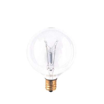Bulbrite Incandescent (INC) G16.5 25W Dimmable Clear 2700K Warm White Light Bulb, 40 Pack (311025)