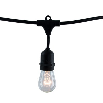 Bulbrite Dimmable String Light Kit in Black with 15 Sockets, 1 Pack - S14 11W Bulbs Included  (810002)