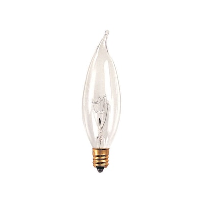 Bulbrite Incandescent CA8 Candelabra Screw Base (E12) Clear Light Bulb, 15 Watt, 50/Pack(861244)