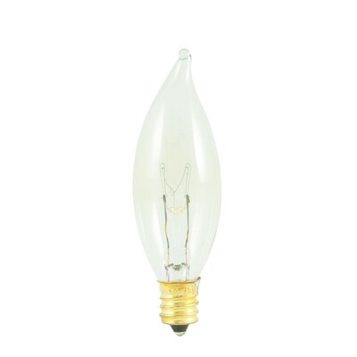 Bulbrite Incandescent CA8 25W Dimmable Clear 2700K Warm White Light Bulb, 50 Pack (403125)
