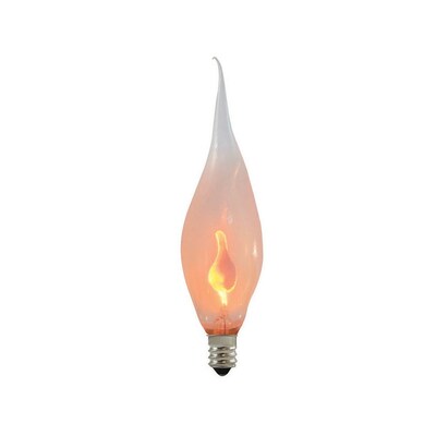 Bulbrite Incandescent CA5 Candelabra Screw Base (E12) Light Bulb, 3 Watt, Silicone Flame Shaped, 12/Pack(861258)