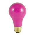 Bulbrite Incandescent (INC) A19 25W Dimmable Party Bulb Ceramic Pink Light Bulb, 18 Pack (106625)