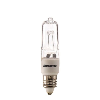 Bulbrite 50 Watt Dimmable Clear T4 Mini-Candelabra (E11) Halogen Light Bulbs, 5/Pack(860796)