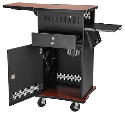 Oklahoma Sound 4-Shelf Wood/Steel Wizard Presentation Cart, Cherry (WZD)