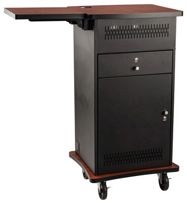 Oklahoma Sound 4-Shelf Wood/Steel Wizard Presentation Cart, Cherry (WZD)