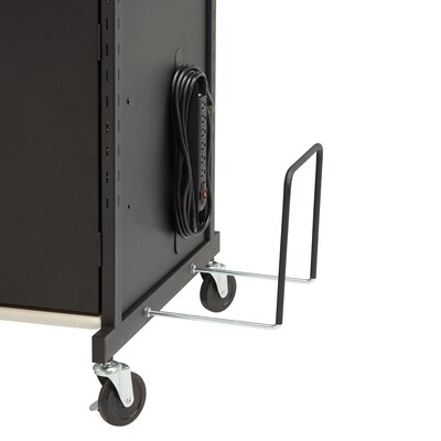 Oklahoma Sound PRC Series 3-Shelf Metal Mobile Presentation Cart with Lockable Wheels, Black (PRC450)