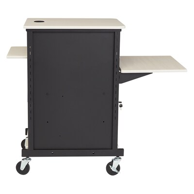 Oklahoma Sound PRC Series 3-Shelf Metal Mobile Presentation Cart with Lockable Wheels, Black (PRC400)