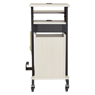 Oklahoma Sound PRC Series 3-Shelf Metal Mobile Presentation Cart with Lockable Wheels, Black (PRC250)