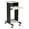 Oklahoma Sound PRC Series 4-Shelf Metal Mobile Presentation Cart with Lockable Wheels, Black/Ivory W