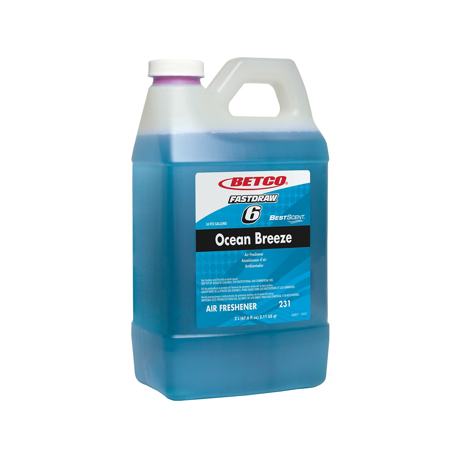 Betco BestScent Air Freshener, Ocean Breeze Scent, 67.6 Oz., 4/Carton (23147-00)