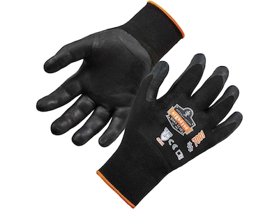 Ergodyne ProFlex 7001 Nitrile Coated Gloves, ANSI Level 3 Abrasion Resistance, Black, XXL, 12 Pairs