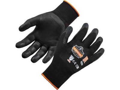 Ergodyne ProFlex 7001 Nitrile Coated Gloves, ANSI Level 3 Abrasion Resistance, Black, Small, 12 Pair