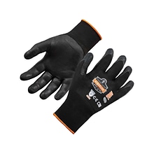 Ergodyne ProFlex 7001 Nitrile Coated Gloves, ANSI Level 3 Abrasion Resistance, Black, Medium, 12 Pai