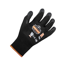 Ergodyne ProFlex 7001 Nitrile Coated Gloves, ANSI Level 3 Abrasion Resistance, Black, Medium, 12 Pai