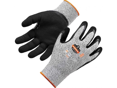 Ergodyne ProFlex 7031 Nitrile Coated Cut-Resistant Gloves, ANSI A3, Gray, Small, 12 Pairs (17982)