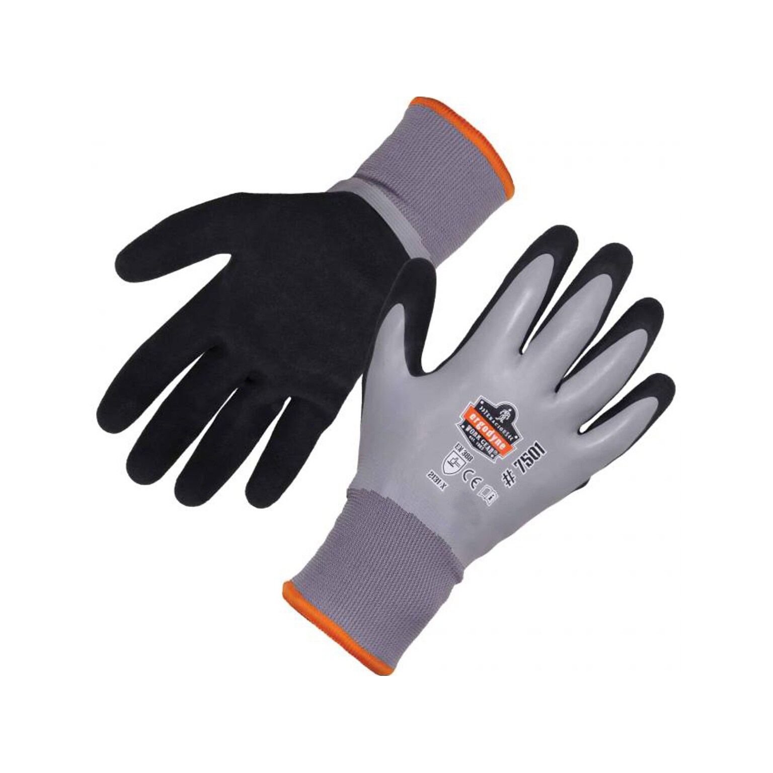 Ergodyne ProFlex 7501 Waterproof Winter Work Gloves, Gray, Small, 12 Pairs (17632)